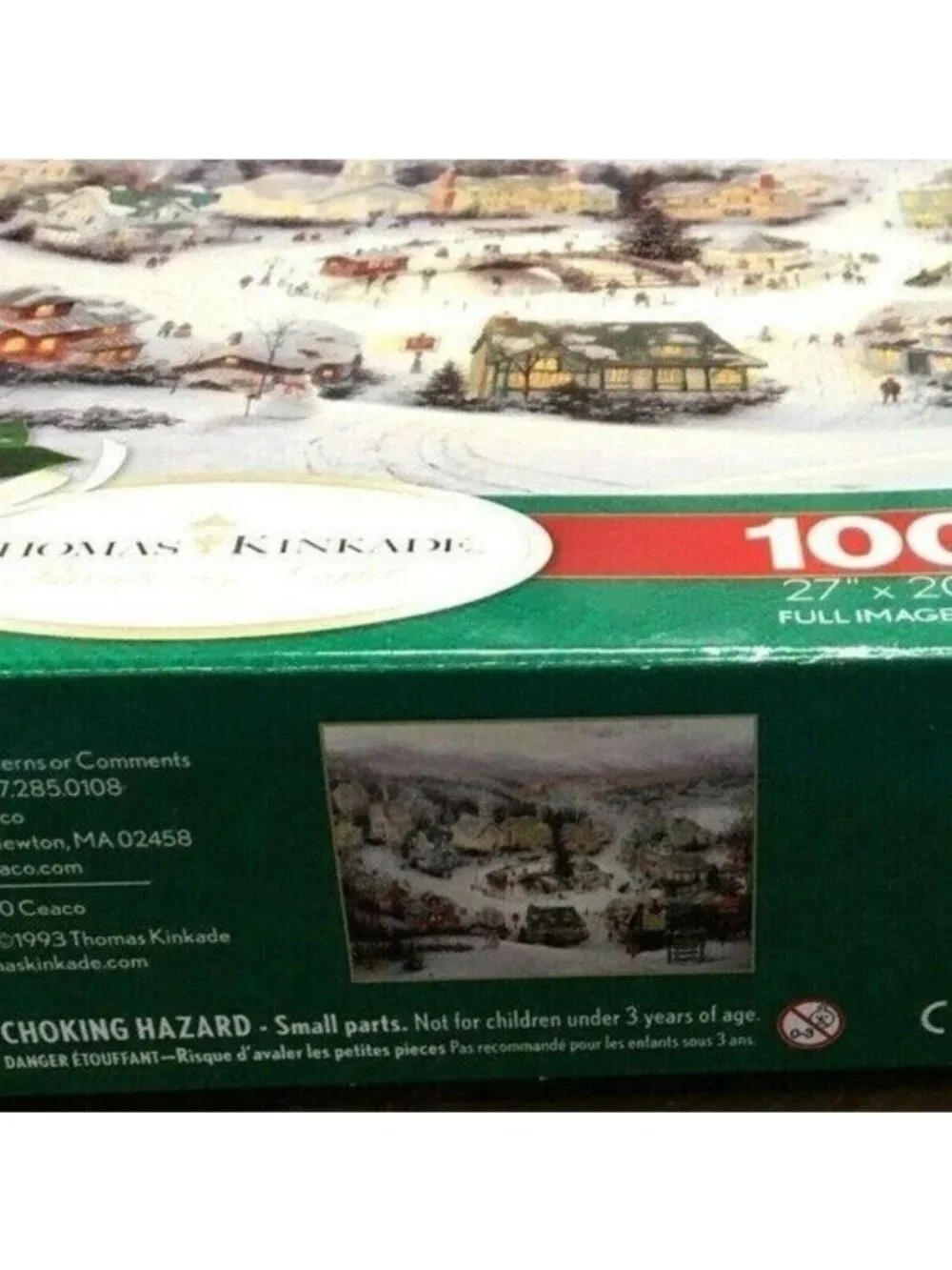 VTG Puzzle Thomas Kinkade 1000 Pc St. Nicholas Circle Christmas Scene Holiday